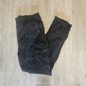 Rag & Bone Black Cargo Chino Straight Leg Frayed Pant Women's Size 26